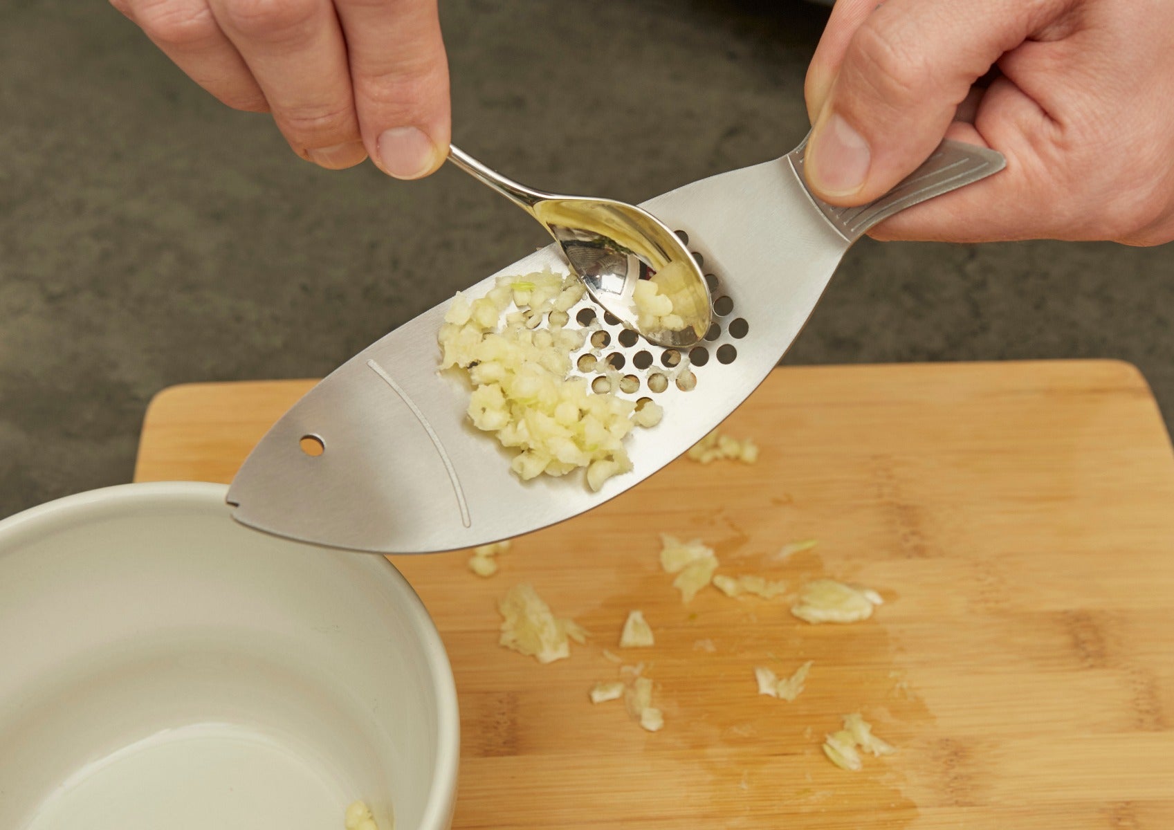 Kikkerland Fish hvidløgspresser - sølvfarvet - Bahne